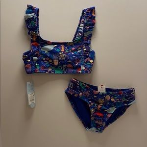 Cat & Jack Girls sea design bikini size 7/8
